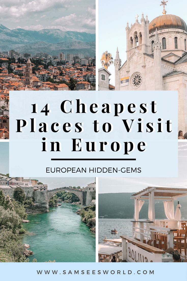 Here are the cheapest places to visit in Europe. From Montenegro to Czech Republic to Serbia to Poland to Spain and more! The best way to budget travel is to go to cheap travel destinations. #Travel #budget #cheap #Europe Couple Budget, Japan Budget, Cheap Travel Destinations, Europe Backpacking, Cheap Places To Visit, Europe Packing, Kids Budget, Places To Visit In Europe, Traveling Europe