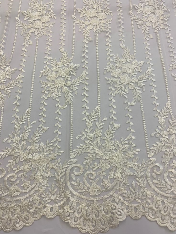 Elegant Lace Fabric With Machine Embroidery, Pearl Embroidered Lace Fabric For Ceremonies, Ceremony Lace Fabric With Pearl Embroidery, Cream Floral Embroidered Fabric For Wedding, Cream Floral Embroidered Fabric For Ceremony, Intricate Embroidered Lace Fabric For Reception, Cream Tulle Fabric With Intricate Embroidery For Wedding, Cream Embroidered Fabric With Floral Design For Ceremony, Wedding Tulle Fabric In Cream With Intricate Embroidery