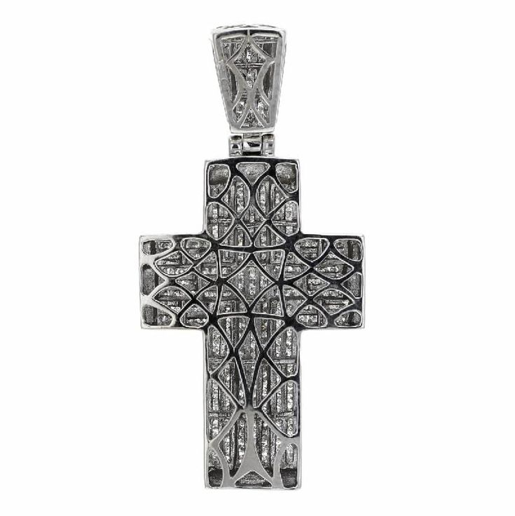 8.20ctw Diamond Invisible Set Cross Pendant set in 14K White Gold. Pair this with an attractive gold chain from Capri Jewelers. Contact us for more details. ITEM SPECIFICATIONS Size (LxW) (inches): 2.80x1.37 Total Weight (gram): 36.6 Metal Type: 14K Metal Color: White Gold Stone Type: Diamond Total Stone Weight apx (CT): 8.20 + Luxury Cross-shaped Diamond Cut Necklace, Luxury Cross-shaped Diamond Jewelry, Luxury Clear Jewelry For Formal Occasions, Clear Luxury Jewelry For Formal Occasions, Luxury White Diamond-shaped Jewelry, Luxury Diamond Cross Jewelry, Luxury Diamond Cut Cross Jewelry, Luxury Cross-shaped Diamond Cut Jewelry, Diamond Cross Jewelry For Formal Occasions