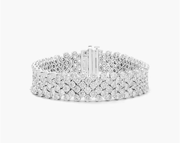 The 14K White Gold Mesh Lab-Created Diamond Bracelet is a truly stunning piece of jewelry. The delicate mesh of white gold is set with brilliant lab-created diamonds, creating a truly dazzling effect. It will make you shine like a star. The bracelet is made of high-quality materials that will last for years to come. aka Diamond Bracelets White Diamond Bracelet In Platinum Luxury Style, White Fine Jewelry Tennis Bracelet With Pave Setting, Fine White Tennis Bracelet With Pave Setting, White Tennis Bracelet With Pave Setting, White Diamond Bracelet With Jubilee Design, White Diamond Tennis Bracelet With Pave Setting, White Pave Setting Fine Jewelry Bracelet, Diamond Tennis Bracelet With Pave Setting In White Gold, White Platinum Diamond Jubilee Bracelet