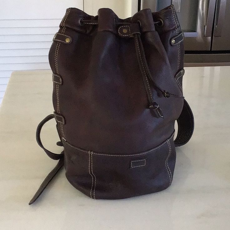 Purchased In Thailand. In Brand New Condition With No Scuffs,Stains Or Tears Inside Or Out. This Is A One Of A Kind Backpack. Leather Large Capacity Backpack For Errands, Large Capacity Leather Backpack For Errands, Casual Soft Leather Backpack For Errands, Leather Casual Satchel Backpack, Leather Backed Shoulder Bag For Errands, Brown Leather Backpack For Errands, Leather Backpack For Errands, Casual Travel Satchel With Leather Lining, Casual Leather Backpack For Errands