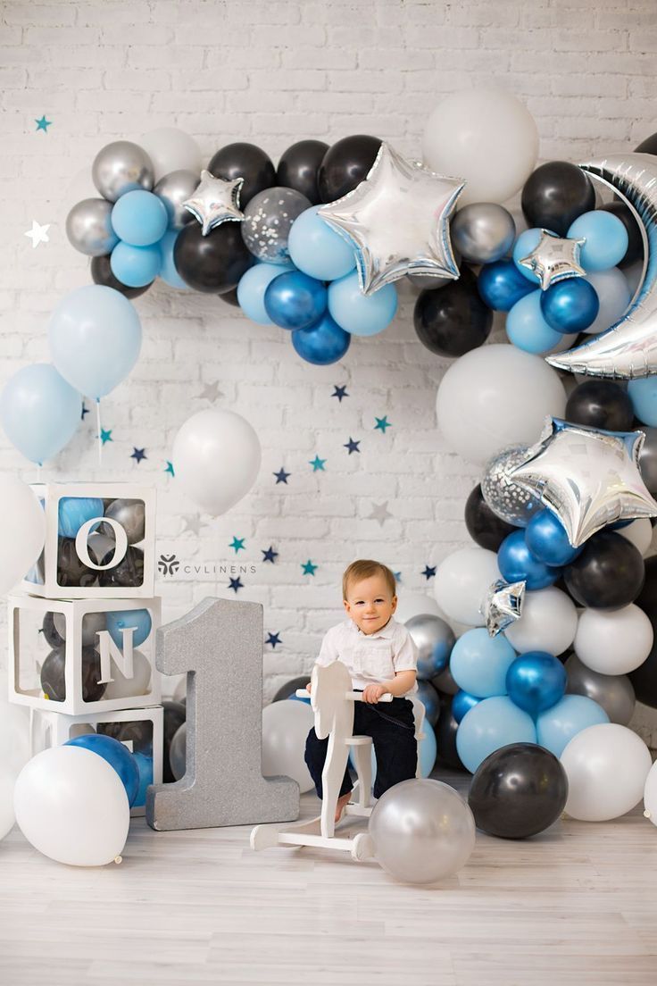 1st Birthday Party themes Baby Boy Birthday Decoration, Balloon Bundle, Boys Birthday Party Decorations, Birthday Decorations At Home, Boy Birthday Decorations, Transparent Balloons, 1st Birthday Party Themes, Birthday Themes For Boys, 1st Birthday Decorations