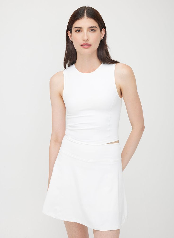 Corsica Longline Bra Tank ?? | S || Bright White Fitted Cropped Activewear For Spring, Functional Cropped Tops For Summer, Functional Cropped Summer Tops, White Fitted Sleeveless Crop Top, Athleisure Crop Top With Minimal Stretch, White Fitted Functional Crop Top, Fitted Cropped Tank Top For Athleisure, Sleeveless Yoga Tops With Minimal Stretch, Fitted Crop Top Activewear For Spring