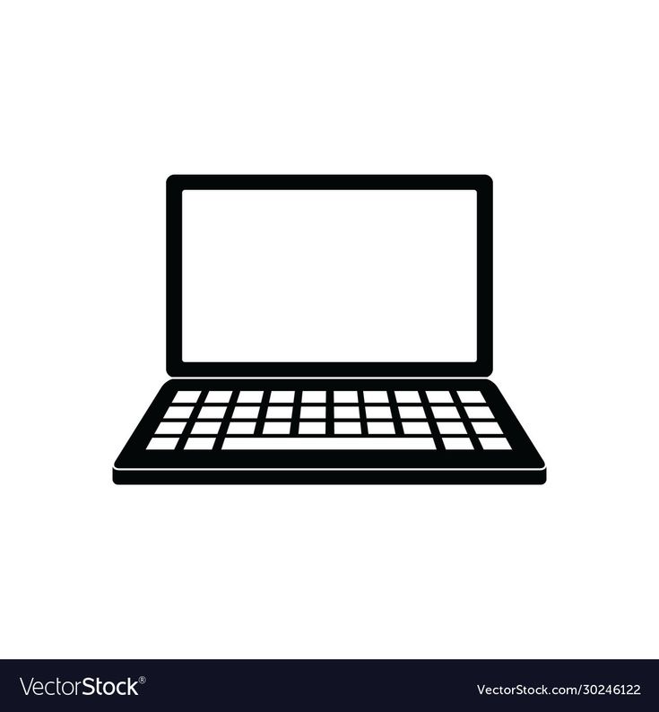 a laptop computer icon on white background