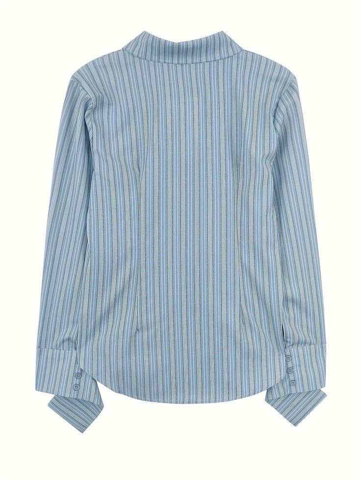 Composition:80% Polyester,20% RayonMaterial:PolyesterLength:RegularSleeve Length:Long SleeveChest Pad:No PaddingDetails:ButtonPatterned:StripesApplicable People:AdultSheer:NoFabric:Non-StretchPlacket Type:PlacketPlacket:Single BreastedCollar Style:LapelType:TopsSeasons:Spring/summerCare Instructions:Machine wash or professional dry cleanStyle:AsianOccasion:Weekend CasualFit Type:SkinnyFabric Elasticity:No ElasticityPrinting Type:Random PrintingWeaving Method:WovenItem ID:NL56168 There maybe 1-2 Casual Long Sleeve Shirts, Button Front Shirt, Long Sleeve Bodycon, Chunky Knits Sweater, Fall Outfits Women, Stripe Print, Casual Fits, Outfits With Leggings, Online Womens Clothing