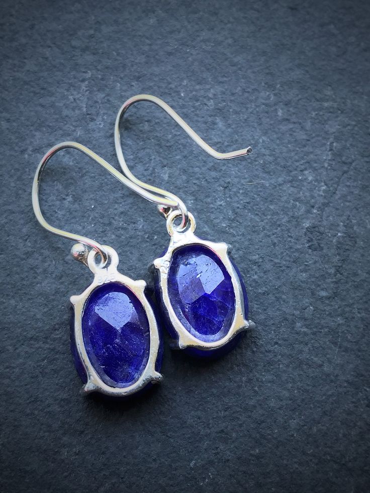 "Gorgeous genuine Sapphire handcrafted earrings in 925 solid sterling silver, the full length is about 1.22\". ✓You'll receive your new earrings with the gift box ✓ Genuine Sapphire ✓Because of the natural crystal structure, natural gemstones could have some small visible scars and crackles ✓ Solid 925 Sterling Silver (925 parts per 1000) ✓ Silver Hallmark on every item ✓ Due to unique shape of the main stone the earrings are slightly different in length Blue sapphire can be used to help ease he Crystal Structure, New Earrings, Pretty Pendant, Handcrafted Earrings, Agate Pendant, Silver Pendant Necklace, Pink Tourmaline, Natural Crystals, Solid 925 Sterling Silver