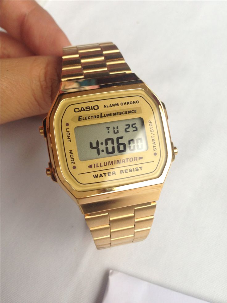 Casio watch gold http://neonwatch.tumblr.com/post/101744918811/great-deal-on-the-vaporware-golden-casio-at Casio Gold Watch, Omega Seamaster Deville, Casio Vintage Watch, Casio Digital, Casio G Shock Watches, Casio Watches, Casio Vintage, G Shock Watches, Casio G Shock