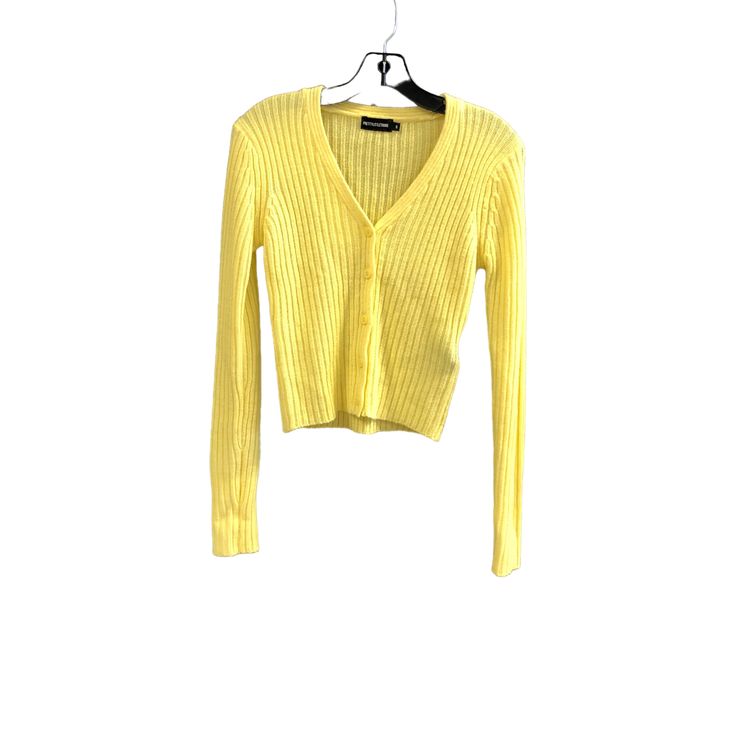 Brand: PRETTY LITTLE THING Style: SWEATER Color: YELLOW Size: S SKU: 321-32195-6893 CONDITION: GENTLY USED Spring Yellow Ribbed Sweater, Yellow Ribbed Long Sleeve Sweater, Yellow Ribbed Long Sleeve Top, Basic Yellow Fall Tops, Basic Yellow Tops For Fall, Yellow Long Sleeve Ribbed Sweater, Trendy Yellow Stretch Sweater, Yellow Cotton V-neck Sweater, Sporty Yellow Fall Sweater