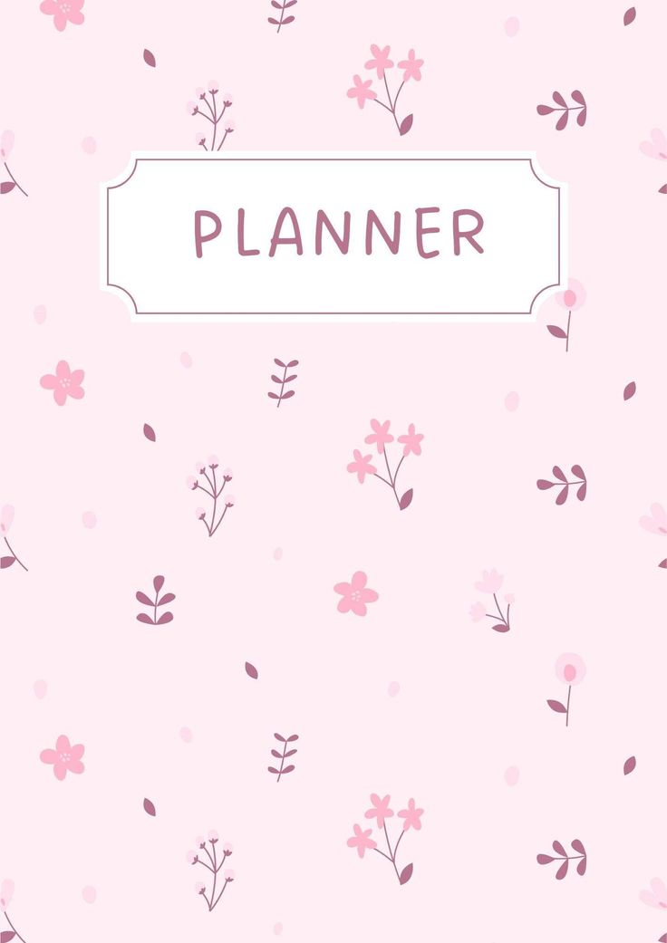 a pink floral wallpaper with the word planner written in white on top of it