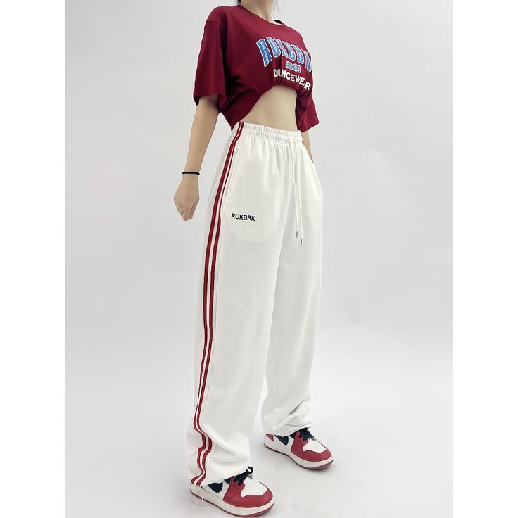 Casual Hip-Hop Jazz Dance Pants  Material: 80% Cotton + 20% Polyester  Style: Hip Hop, Dance, Jazz Size: S, M, L, XL Color: White Occasion: Leisure, Outdoor, Daily, Vacation    * Pls be careful to choose the size before you order. * Pls allow little color difference caused by camera and computer monitors. Thank you! Important Notes: Please Use Similar Clothing To Compare With Size 1. The size refers to clothing dimensions, NOT your body measurements. 2. Please check the measurement chart careful Hiphop Outfit Dancers, White Sweats Outfit, Hiphop Dance Outfit, Dance Fits, Look Hip Hop, Dance Class Outfit, Outfits Aesthetic Grunge, Hip Hop Sweatpants, Dance Jazz