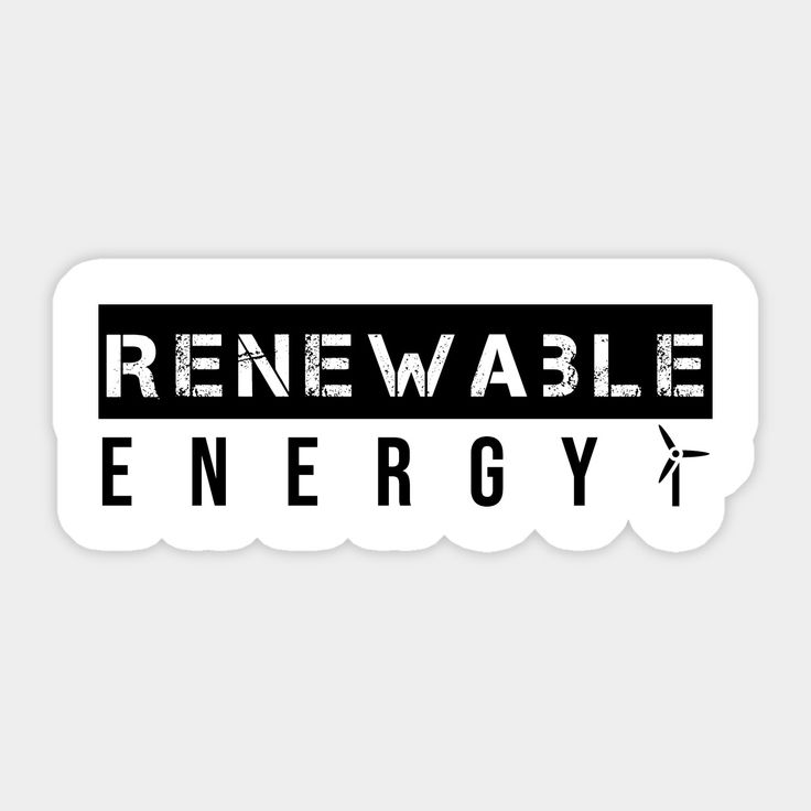 a sticker with the words renewable energy on it