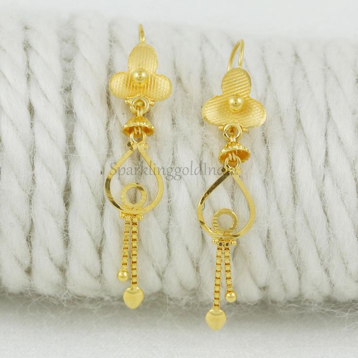 Celebrate the essence of Indian heritage with these radiant 22k gold earrings. Each earring is meticulously designed with traditional patterns that catch the light and add a regal touch to your look. Perfect for both festive occasions and elegant evenings, these earrings are a testament to the rich history of Indian jewelry, offering a blend of classic beauty and modern sophistication. Please click -- Learn more about this item -- below for a full description 22k gold earrings handmade jewelry made in India weight is 1.98 grams approx. length is 3.9 centimeter and 0.8 centimeter width approx.                      Returns & exchanges & Cancellations If any return a 20% fees (etsy,paypal fees) will be deducted from the total amount . Conditions of return Buyer is responsible for return shipp 22k Gold Drop Earrings For Diwali, 22k Gold Drop Earrings Danglers For Diwali, Diwali Yellow Gold Danglers With Matching Earrings, Diwali Gift Yellow Gold Danglers, Festive 22k Yellow Gold Earrings, 22k Gold Hallmarked Danglers For Diwali, 22k Yellow Gold Earrings For Diwali, Yellow Gold Earrings With Latkans For Diwali, Gold Earrings With Elegant Design For Diwali