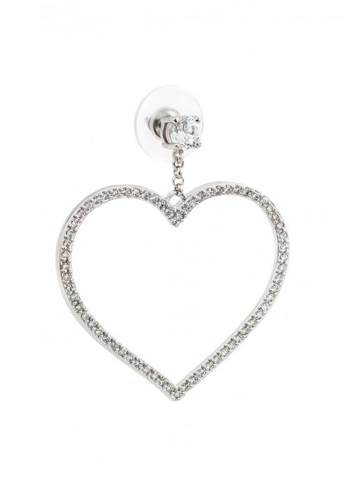 Love Me Crystal Heart Drop Earrings – Jewel Cult Single Heart-shaped Cubic Zirconia Earring, Heart Shaped Single Cubic Zirconia Earring, Elegant Silver Sparkling Heart Earrings, Heart-shaped Single Cubic Zirconia Earring, Crystal Heart Drop Earrings For Anniversary, Silver Heart Crystal Earrings For Wedding, Crystal Heart Cut Earrings For Anniversary, Heart-shaped Crystal Earrings For Formal Occasions, Elegant Sterling Silver Crystal Earrings For Valentine's Day