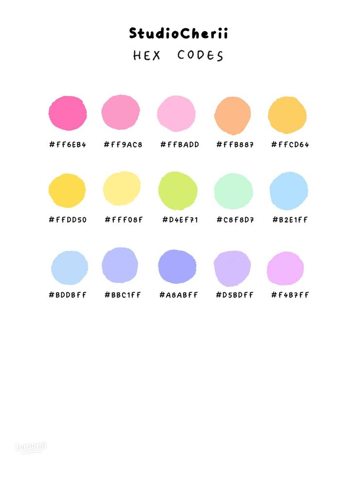 the color chart for studiochiri's hex code