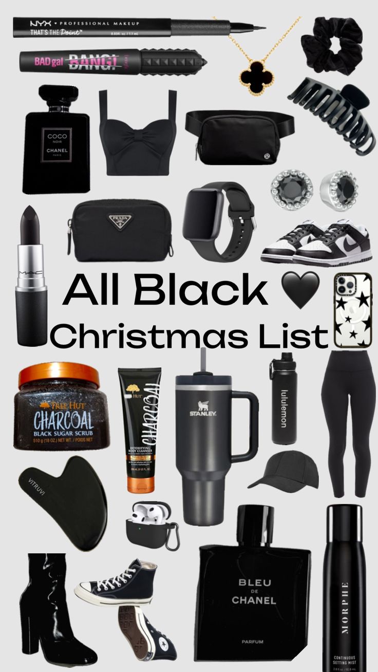 the all black christmas list is filled with items