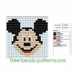 a cross stitch pattern with the face of mickey mouse