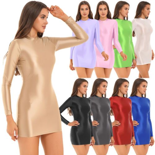 Find ideas๏ฟฝand inspiration for Womens Casual Short Dress Oil Glossy Slim Fit Dresses Sportwear Party Clubwear, Fashion Womens Dresses Long Sleeve Satin Mini Dress For Party, Knee-length Long Sleeve Party Dress, Fitted Satin Long Sleeve Party Dress, Fitted Long Sleeve Satin Party Dress, Stretch Mini Bodycon Dress For Costume Party, Stretch Mini Length Bodycon Dress For Costume Party, Fitted Long Sleeve Satin Dress, Solid Color Mini Dress For Spring Party, Glamorous Fitted Long Sleeve Dress