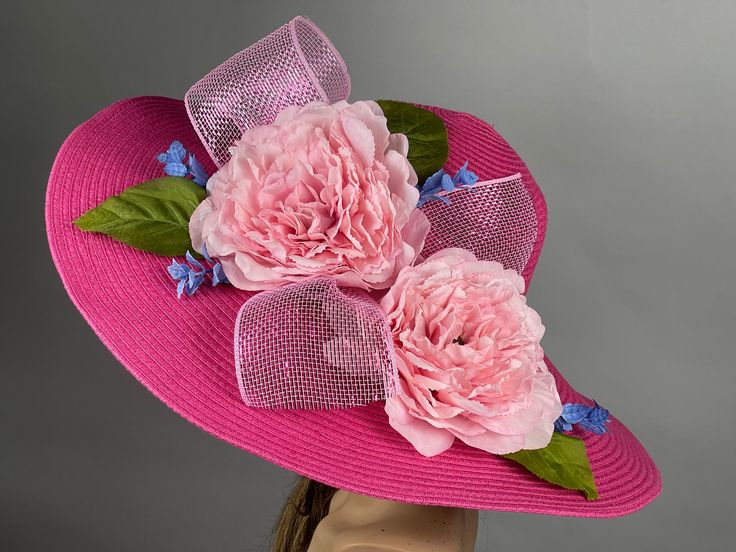 "Vogue hats are perfect for horse racing events, church, the Kentucky derby, weddings, garden tea parties and charity events. 100% Brand new, hand made and high quality. Brim is approx. 6\" One size hat (21\" - 22\") Please feel free to ask me any questions or special requests. I have designed & created each piece in my shop. All pieces are securely wrapped & boxed to prevent damage/breakage. Please visit my other shop https://www.etsy.com/shop/BridalWorldAccessory Thank you very much for shoppi Elegant Hats With Handmade Flowers As Gift, Elegant Hat With Handmade Flowers As Gift, Elegant Handmade Hats For Garden Party, Elegant Handmade Hat For Gift, Elegant Handmade Hat As A Gift, Handmade Elegant Hat As Gift, Handmade Hats For Wedding At Royal Ascot, Kentucky Derby Mini Hat With Handmade Flowers, Kentucky Derby Short Brim Top Hat Gift