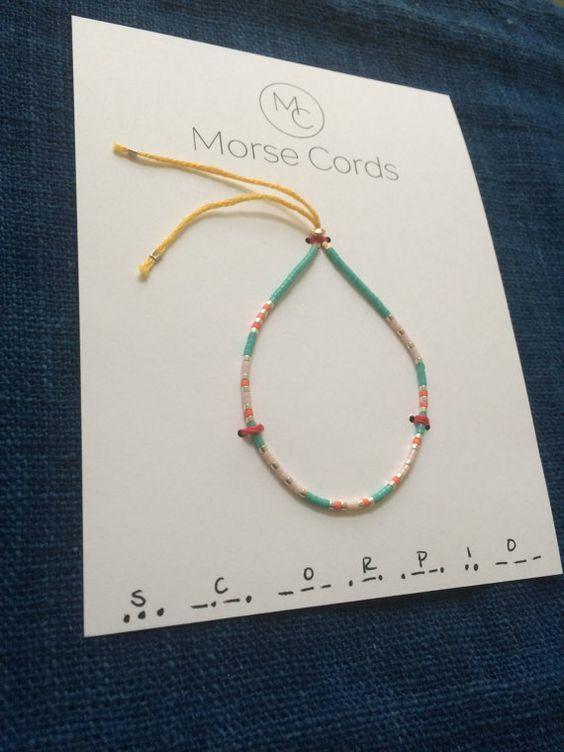 Morse Code Bracelet Scorpio by morsecords on Etsy: Branding Name, Packaging Idea, Morse Code Necklace, Bracelet Packaging, Etsy Diy, Morse Code Bracelet, Morse Code, Packaging Ideas, Name Jewelry