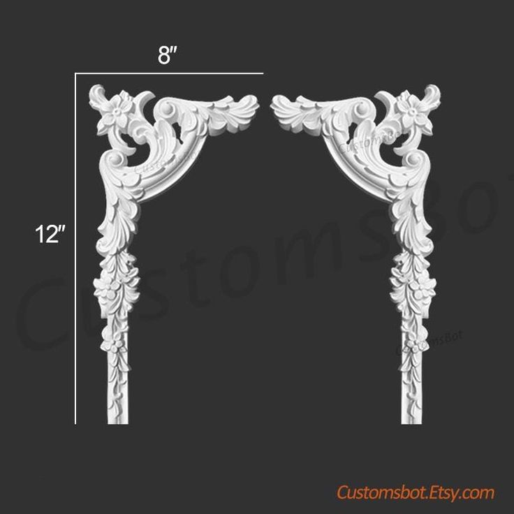 the measurements for an ornate arch