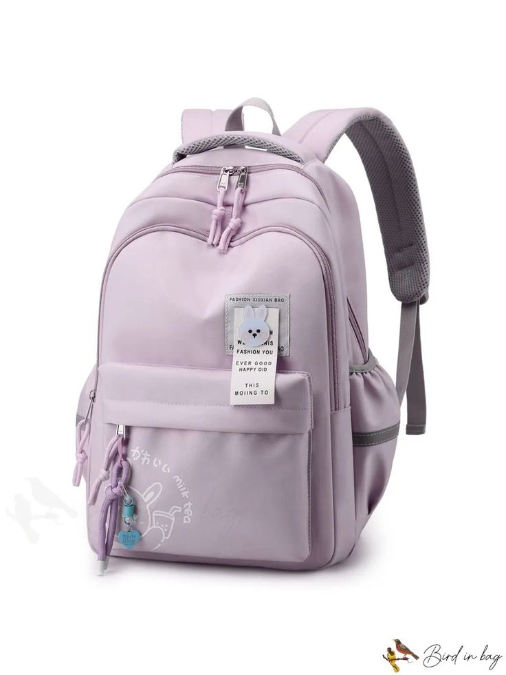 BirdinBag - Premium Travel Backpack: Stylish & Spacious Canvas Bag for Students Large Capacity Purple Bag For Back To School, Back To School Large Capacity Purple Bag, Purple Shoulder Backpack For School, Purple Shoulder Bag For Daily Use, Back To School, Softback Bag For Back To School, Purple Bags With Large Capacity For Study, Softback School Bag For Back To School, Back To School Softback Bags, Large Capacity Purple Backpack For School