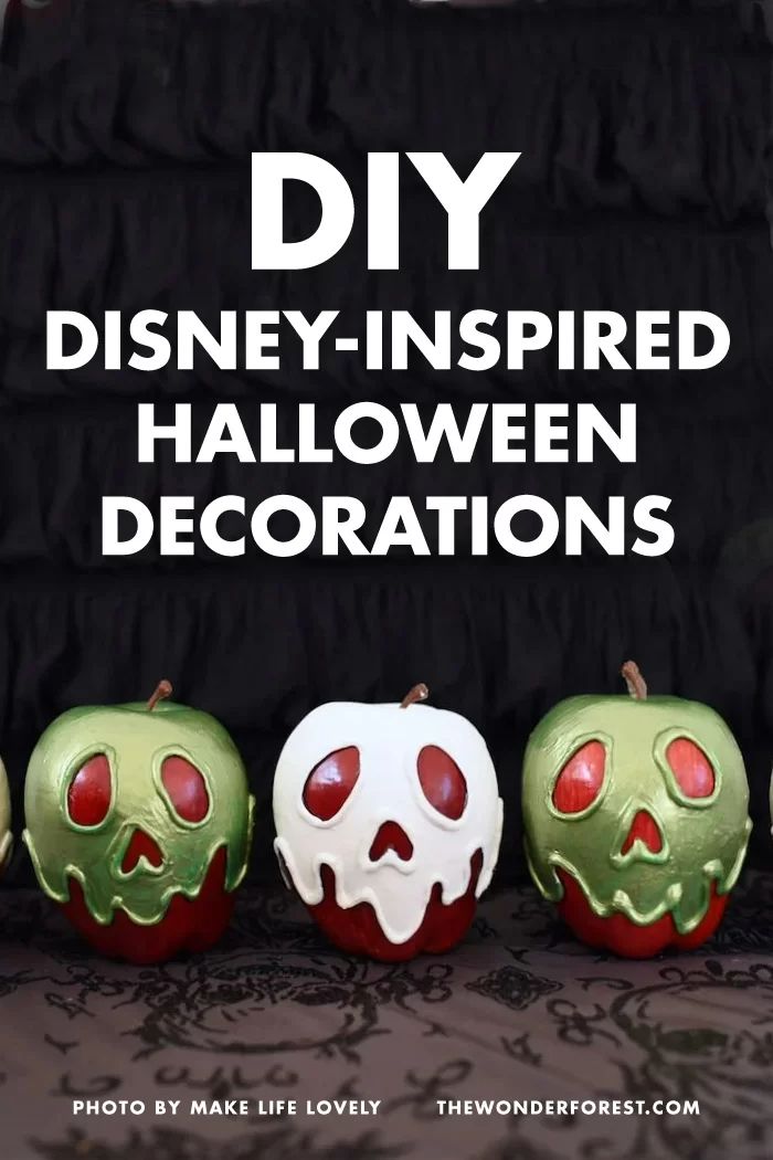 three pumpkins with the words diy disney inspired halloween decorations