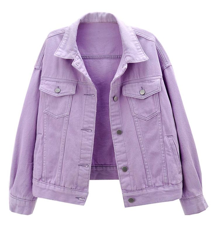 Vestiti In Jeans, Jean Rose, Jeans Rosa, Cozy Coats, Jean Vintage, Purple Jacket, Classic Denim Jacket, Baseball Women, Uniform Fashion