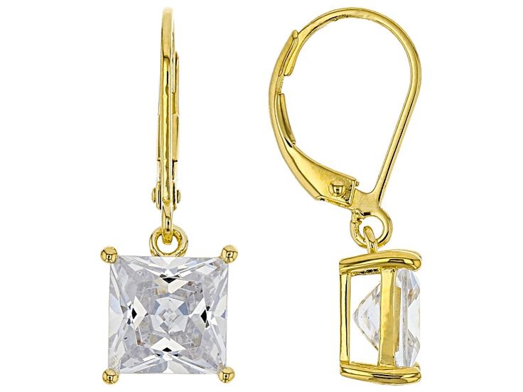 Bella Luce ® white diamond simulant 7.02ctw square, Eterno™ 18k yellow gold over sterling silver earrings. Measure approximately 0.94"L x 0.31"W and have leverback backings. The diamond equivalent weight is 4.80ctw. Hypoallergenic Diamond Jewelry For Formal Occasions, Rectangular Cubic Zirconia Earrings With Diamond Accents, Rectangular Yellow Gold Earrings With Diamond Accents, Square Cut Jewelry With Matching Earrings For Gift, Formal Vvs Clarity Square Cut Jewelry, Formal Square Cut Vvs Clarity Jewelry, Cushion Cut Gold Sterling Silver Jewelry, Elegant Square Cubic Zirconia Jewelry, Gold Square Cut Jewelry For Anniversary