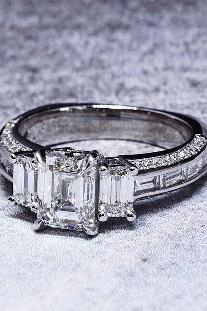 2.90 Ct. Emerald Cut Diamond Engagement Ring I,VVS1 GIA Wedding Rings Emerald Cut, Rings Emerald, Emerald Cut Diamond Engagement Ring, Emerald Cut Engagement, Emerald Engagement Ring Cut, Shell Ring, Emerald Cut Diamond, Diamond Engagement Ring Set, Beautiful Engagement Rings