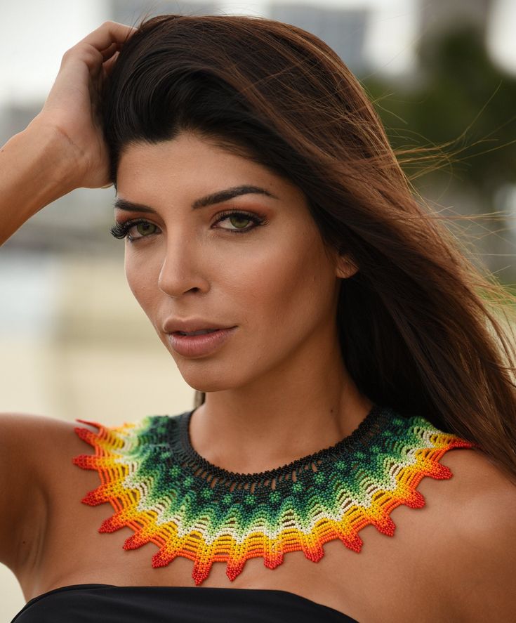 The perfect gift for a friend, girlfriend or family member. This is a Colombian Designed Choker by the Tayrona Indians who live in the Tayrona Park in Colombia.  Every necklace is unique, Every piece is special. They are handmade with love from us to you! Colorful Hand-strung Jewelry, Unique Green Fair Trade Jewelry, Hand-strung Rainbow Jewelry For Festivals, Rainbow Hand-strung Jewelry For Festivals, Artisan Multicolor Beaded Necklace, Multicolor Handwoven Spiritual Jewelry, Handmade Artisan Rainbow Necklace, Handmade Rainbow Jewelry For Festivals, Handmade Colorful Traditional Beaded Necklaces