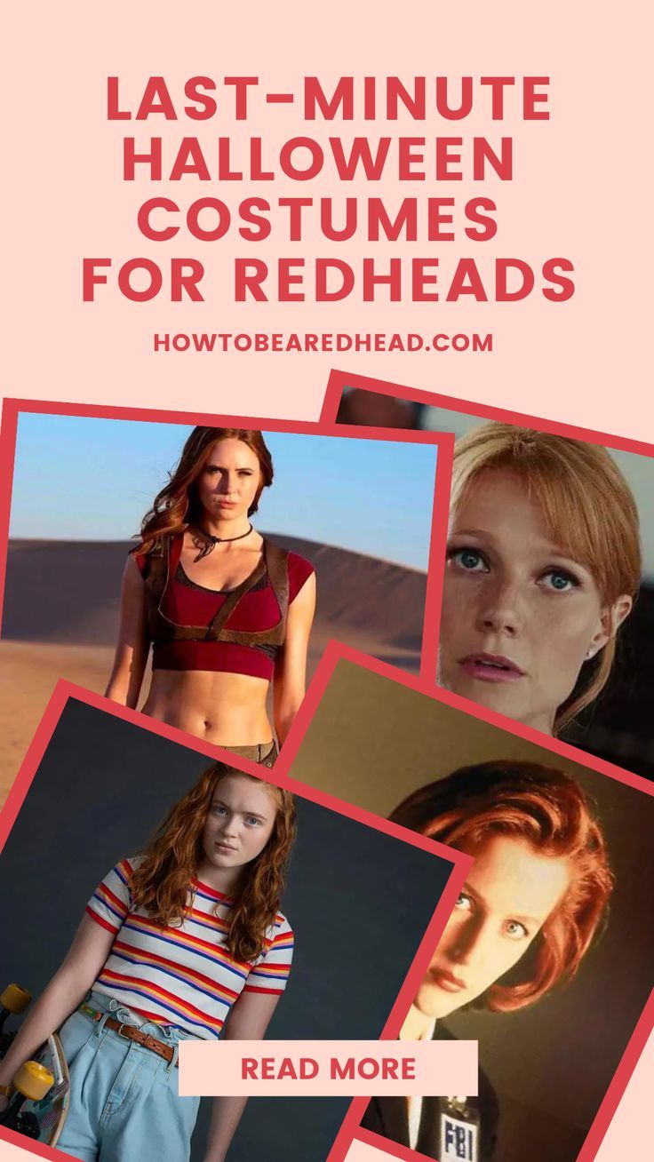 an advertisement for the movie's last - minute halloween costumes for redheads