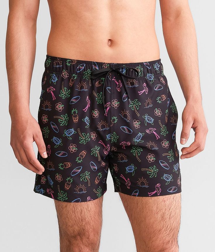 Maven Co-Op Tropical Neon Stretch Swim Trunks - Black Large/5 Inseam, Men's Black Unlined swim trunks 12 rise 5 inseam Side seam and back hook and latch pouch pockets Quick dry. 92% Polyester 8% Spandex. Machine wash cold water. Do not bleach. Hang dry. Do not iron.. MEN'S ACTIVE SIZE CONVERSION CHART Size XS S M L XL XXL Waist 26-28 28-30 31-33 34-36 38-40 42-44 *Conversion sizes may vary. Measurements based on size medium. Apparel & Accessories > Clothing > Swimwear Casual Black Swim Trunks For Pool, Casual Black Swimwear For Pool, Casual Black Bottoms For Pool, Black Beachwear Swim Trunks For Pool, Black Bottoms For Water Sports And Beach Season, Black Summer Shorts For Water Sports, Summer Black Water Sports Shorts, Summer Water Sports Black Shorts, Black Summer Bottoms For Water Sports