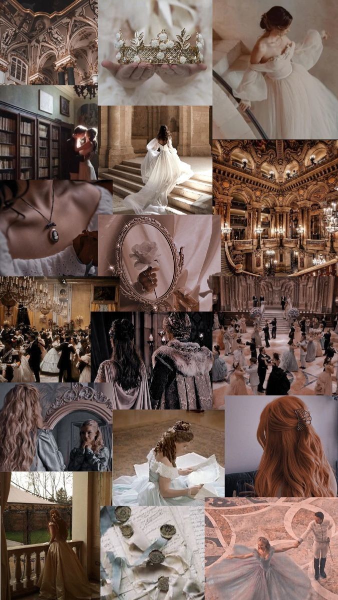 the collage shows many different images and people in formal wear, including gowns