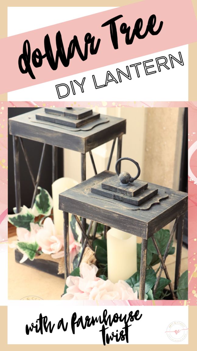 two small tables with candles and flowers on them in front of the words dollar tree diy lantern