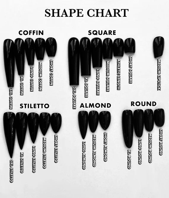 Nail Shape Chart, Types Of Nails Shapes, Shape Chart, Business Nails, Unghie Nail Art, Fake Nails Designs, Acrylic Nail Shapes, Nail Techniques, Nagel Tips