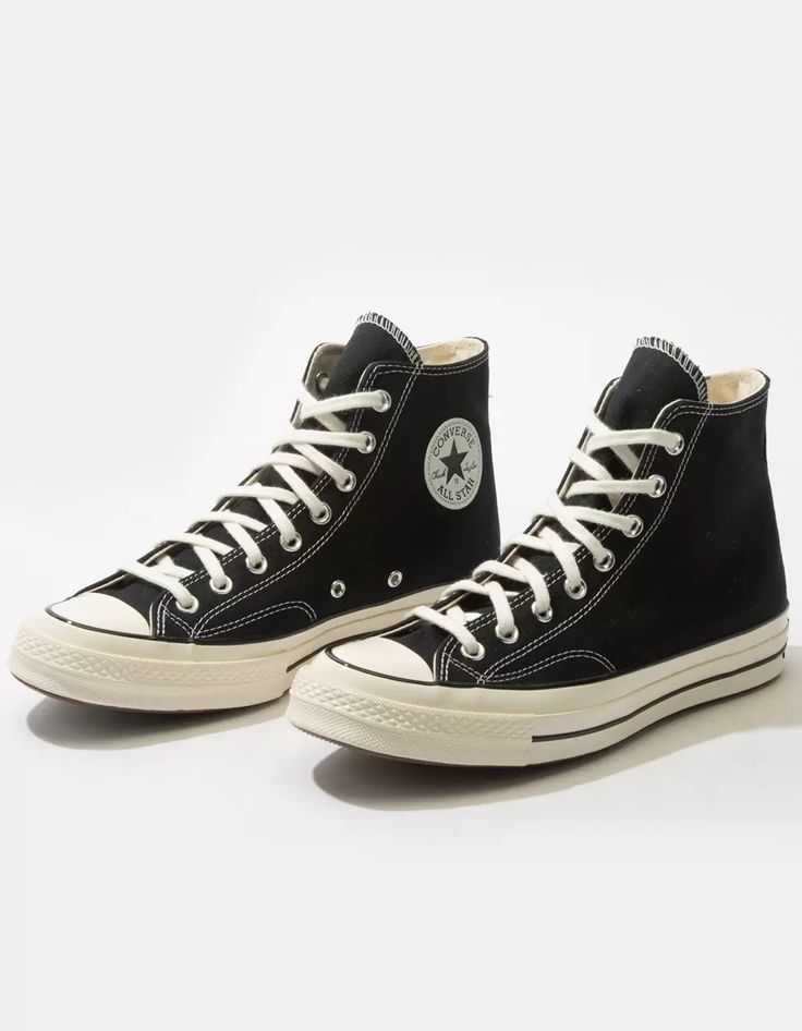 CONVERSE Chuck 70 Black High Top Shoes - BLACK/EGRET | Tillys Boty Converse, Dr Mundo, Converse Chuck 70 High Top, Black High Top Shoes, Shoes For School, Mode Hijabi, Dr Shoes, Shoe Wishlist, Black Converse