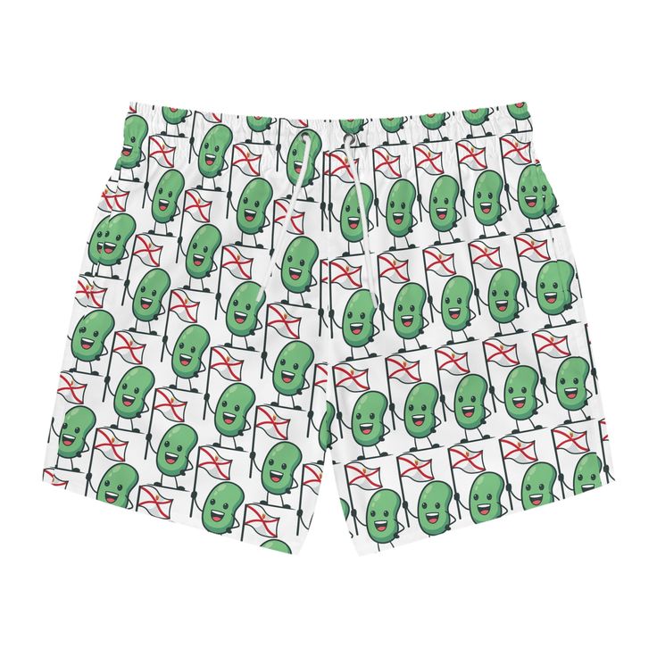 Nothing can swoosh down the summer heat like a dive into the sea - or into the nearest pool. These personalized swim trunks are here to take on your exclusive designs and most playful patterns. With an all-over-print capability accompanied by vivid colors, these swim trunks help you conquer the summer season in custom style.  .: Material: 100% polyester .: Extra light fabric (3.54 oz/yd² (120 g/m .: Fast-dry fabric .: Mesh basket lining  .: Mesh-lined side pockets .: Printed care label inside .: Playful Green Swim Trunks For Poolside, Playful Swim Trunks For Summer Sports, Playful White Swim Trunks For Swimming, Playful White Swim Trunks, Playful White Shorts For Poolside, Playful White Short Swim Trunks, Playful Green Shorts For Poolside, Playful White Swim Trunks For Pool, Playful White Bottoms For Pool