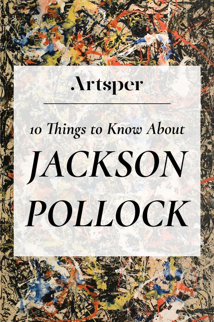 a book cover with an abstract painting and the title, 10 things to know about jackson pollock