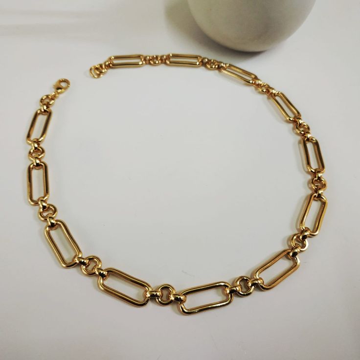 "SALE 40% OFF + FREE SHIPPING Handcrafted statement necklace 24k matte Gold plated necklace This unique necklace will upgrade any outfit! Eye catching nacklace Handmade nacklace - 24k Matte Gold Plated chain Dimensions: Chains - Width: 0.4\" inch / 1 cm Length: 1\" inch / 25 m\"m Thickness: 0/12\" inch / 3 m\"m Handcrafted by Cactus fun studio, necklace will be sent to you in a gift box! Like wearing a set? We have a perfect matching bracelet! https://www.etsy.com/il-en/listing/798346217/massive Metal Chain Necklace With Clavicle Chain And Rectangular Links, Classic Gold Chain Link Toggle Necklace, Classic Gold Toggle Necklace With Rectangular Links, Modern Gold Toggle Necklace With Chain, Classic Gold Toggle Necklace With Chunky Chain, Modern Gold Chain Necklace With Lobster Clasp, Gold-plated Chain Link Toggle Necklace, Everyday Gold Toggle Link Necklace, Gold-plated Toggle Necklace With Chain Link