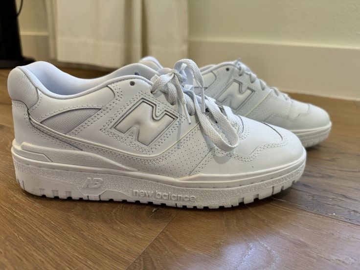 Have only worn once Priced on GOAT as $188 in 8.5 Elevate your sneaker game with these New Balance 550 Triple White sneakers. With a sleek and stylish design, these shoes are perfect for any athletic occasion. The upper material is made of high-quality leather, ensuring durability and comfort. The shoes come in a US size 8.5 and the manufacturer color is white, with accents of white and white. These sneakers are part of the New Balance 550 product line and were released on January 1, 2024. Perfect for women who love to stay active and look great doing it. Balance 550, Sneaker Games, Stay Active, January 1, White Sneakers, High Quality Leather, Stylish Design, New Balance, Looks Great