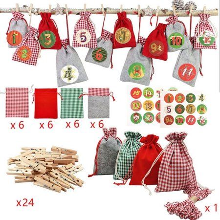 the christmas decorations are hanging on the clothesline and ready to be put into the bag