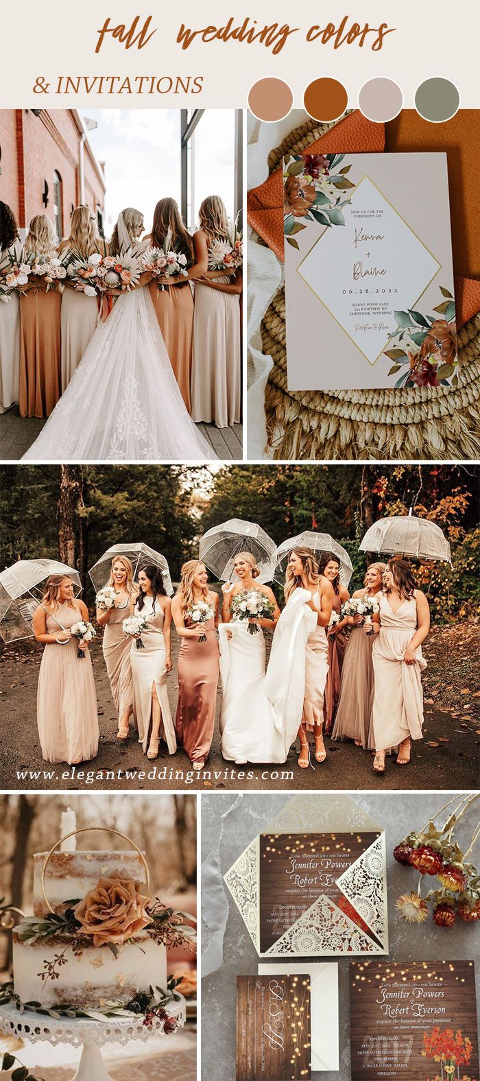 a collage of photos with different wedding colors