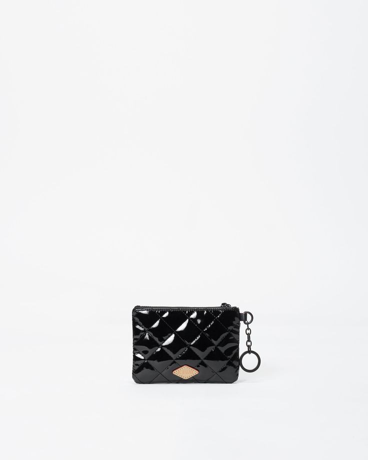 Stash your keys, change, chapstick and other little necessities in style—the Flat Metro Key Pouch keeps them organized and ready to go. Mz Wallace, Key Pouch, Black Lacquer, Zipper Bag, Toiletry Bags, Zipper Bags, Ready To Go, Pouch, Key