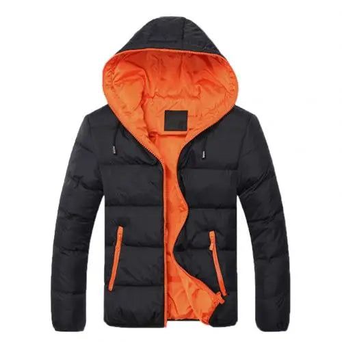 Stay warm and stylish this winter with our Hooded Coat for Men!! This puffer jacket features a large hood and zip pockets, perfect for keeping your essentials close by. Made for cold weather and outdoor activities, this jacket combines functionality with a trendy look. Embrace the cold with confidence! Warm Hooded Puffer Jacket For Cold Weather, Hooded Puffer Jacket For Winter Outdoor, Hooded Winter Puffer Jacket For Outdoor, Windproof Hooded Puffer Jacket For Winter, Warm Winter Puffer Jacket For Outdoor, Winter Puffer Windbreaker For Outdoor Activities, Hooded Puffer Jacket For Winter Sports, Winter Hooded Jacket With Double-lined Hood For Outdoor Activities, Winter Sports Puffer Jacket With Pockets