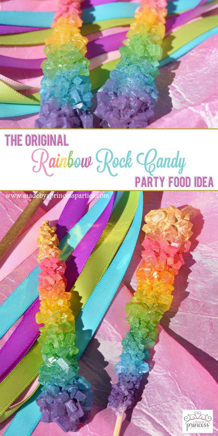 the original rainbow rock candy party food idea