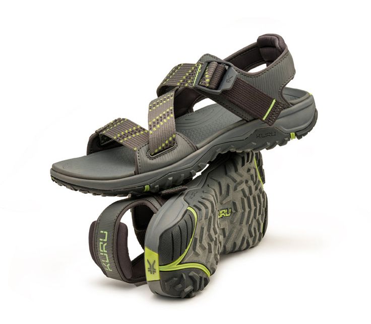 CURRENT is the ultimate, supportive water sandal with best-in-class comfort. Designed For The Water: Make a splash with waterproof materials designed to dry more quickly, while grooves channel water away from your foot for less slipping and squeaking. Long-Lasting Traction: Multi-directional tread delivers aggressive traction to help you stay on your feet, wherever they take you. Deliberate Comfort: Everyone hates blisters, so padding on the heel strap and forefoot help reduce rubbing, while an Mens Water Sandals, Kuru Shoes, Mens Shoes Sandals, Water Sandals, Heel Pain, Wide Shoes, Designer Sandals, The Boat, Gray Green