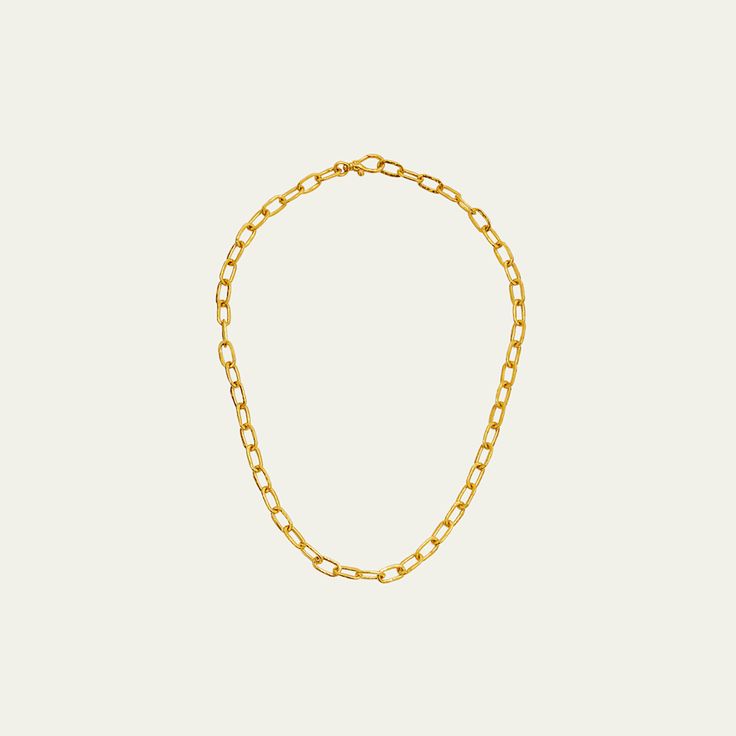 Gurhan gauge wire chain necklace Approx.  18"L 24-karat yellow gold&ZeroWidthSpace; Hammered finish Adjustable length Lobster clasp Wipe clean Imported Classic Gold Link Chain Necklace, Classic Gold Necklace With Paperclip Chain, Classic Gold Necklace With Rectangular Links, Tarnish Resistant Yellow Gold Chain Necklace With Oval Link, Gold Cable Chain Link Necklace, 22k Gold Link Chain Necklace For Formal Occasions, Formal 22k Gold Link Chain Necklace, 22k Gold Link Chain Jewelry, 22k Gold Link Necklaces With Gold Chain