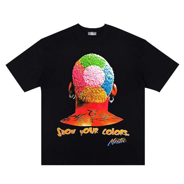 Dennis Rodman Ice Cream Graphic T-Shirt – Starphase Graphic Cotton Jersey T-shirt With Letter Print, Crew Neck Cotton T-shirt With Graphic Design, Cotton Graphic Design Crew Neck T-shirt, Graphic Design Cotton T-shirt With Crew Neck, Multicolor Crew Neck T-shirt With Logo Print, Multicolor Logo Print T-shirt For Streetwear, Trendy Cotton T-shirt With Graphic Design, Multicolor Cotton T-shirt With Logo Print, Cotton Graphic Tee With Graphic Print