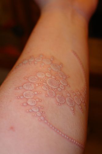 a person's arm with water drops on it