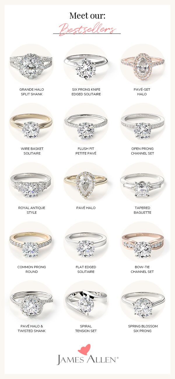 the different types of engagement rings and their price tags are shown in this advert